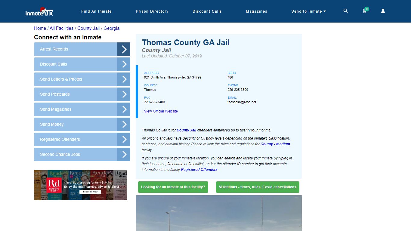 Thomas County GA Jail - Inmate Locator - Thomasville, GA